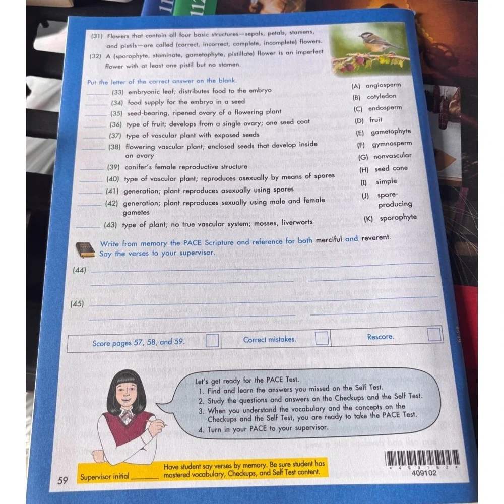 ACE Science 1102  homeschooling workbook